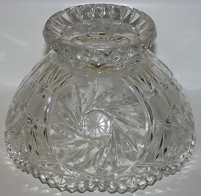 Vintage Crystal Punch Bowl Base with Pinwheel/Buzzs​aw motif
