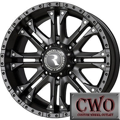 20 Black Raceline Octane Wheels Rims 8x165.1 8 Lug Chevy GMC Dodge 