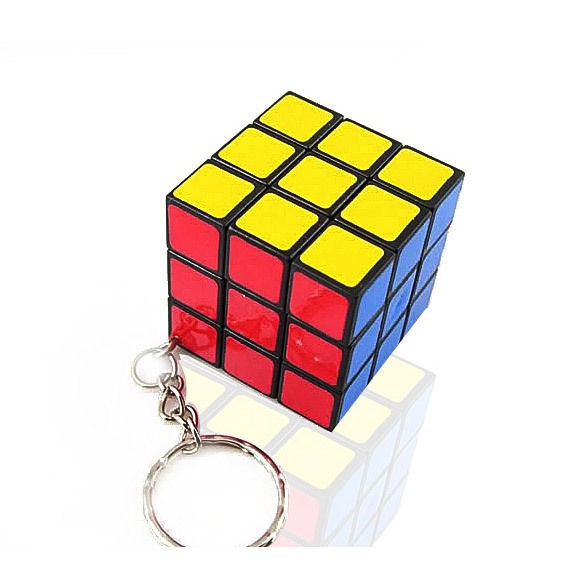 3x3x3 Rubiks Cube Puzzle Magic Game Kid Toy SOLUTION Fun Key Ring