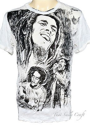 HIPPIE RASTA REGGAE IDOL SURE CRINKLE T SHIRT Sz L MUSIC INSPIRATION 