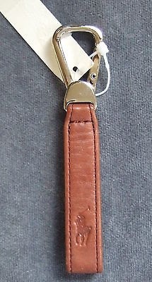   Keychain Ralph Lauren Polo Mens Key Chain Fob big pony Cognac Brown