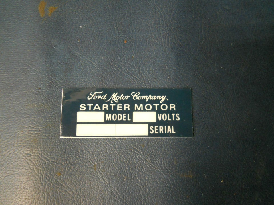 Jeep Willys MB GPW FORD Starter Motor sticker for GPW