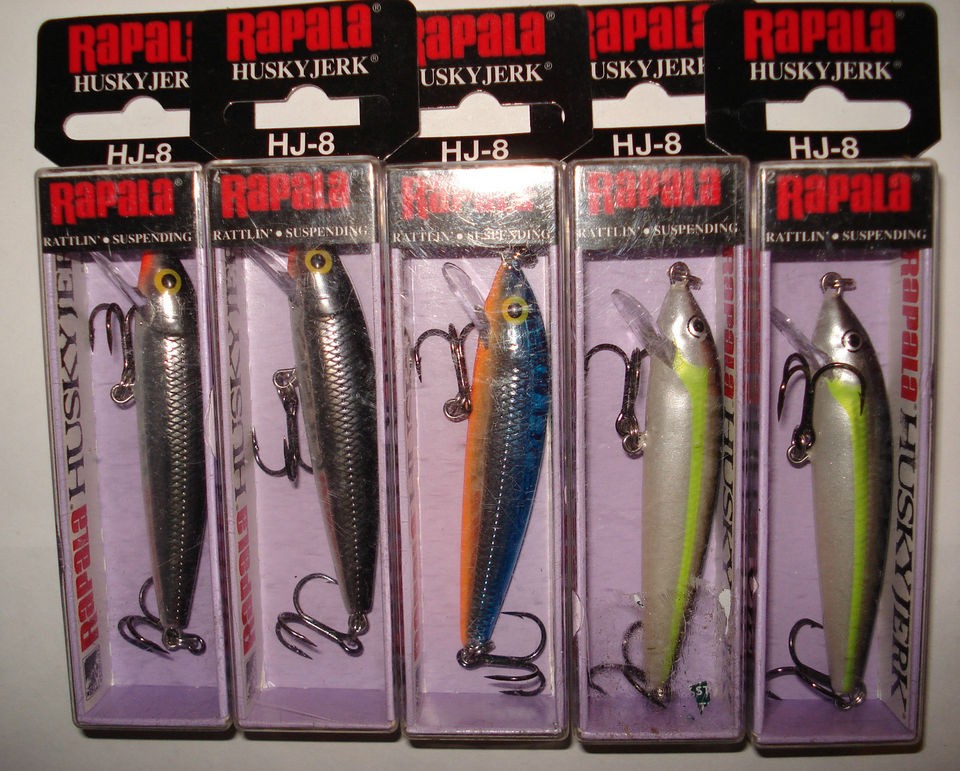 LOT OF 5 RAPALA HUSKY JERK LURES (HJ 8)