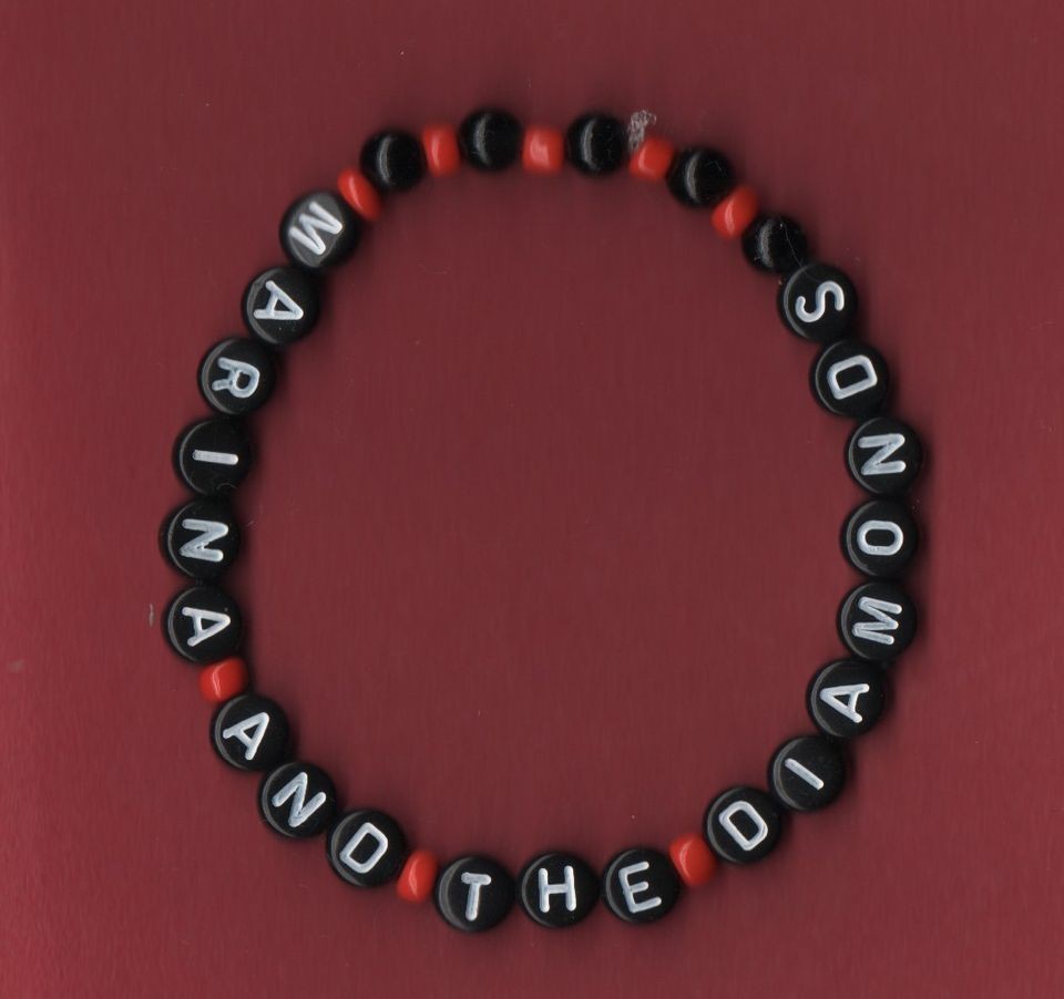 RED/BLACK CAPTION BRACELET WITH BLACK LETTER BEADS CHOOSE FROM LIST 