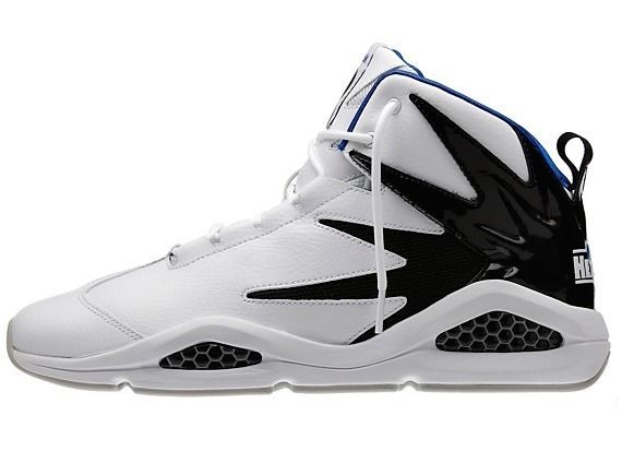 Mens Reebok Blast Hi Top Basketball Sneakers New, White Black Royal 