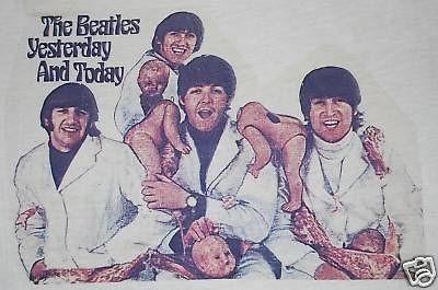 ORIGINAL VTG BEATLES BUTCHER ALBUM COVER SHIRT 1966 L