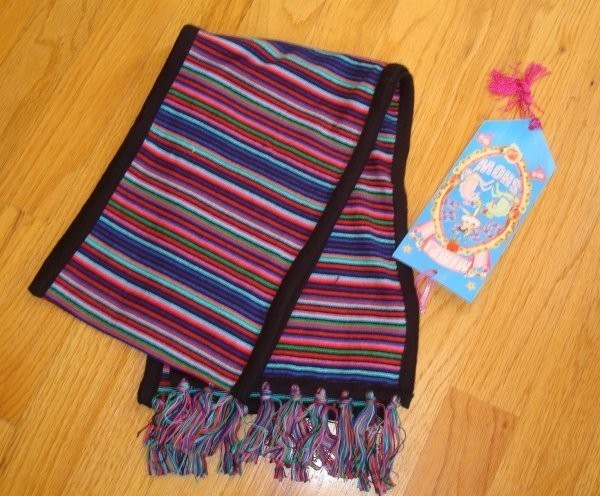 NWT Mim Pi Girls Circus Theme Cotton Fringed Scarf 2 4 Years