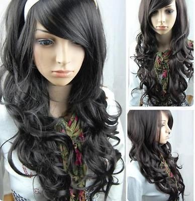 2012 Vogue black curl womens wig like real hair+cap