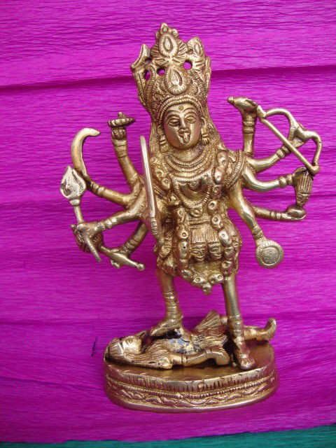 MAA KALI KAALI DURGA BRASS STATUE SCULPTURE IDOL Religious ECL