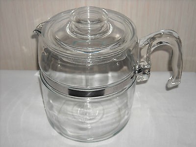 Vintage PYREX FLAMEWARE 9 cup Coffee Pot #7759B   EUC POT & LID only