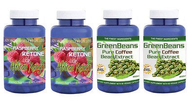 Green Coffee Bean Extract 100% PURE 800 Mg & Raspberry Ketone w 