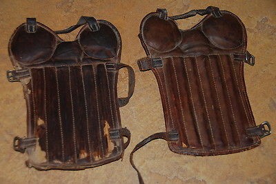   reeded football shin guards   Leather Football Helmet era   1920s