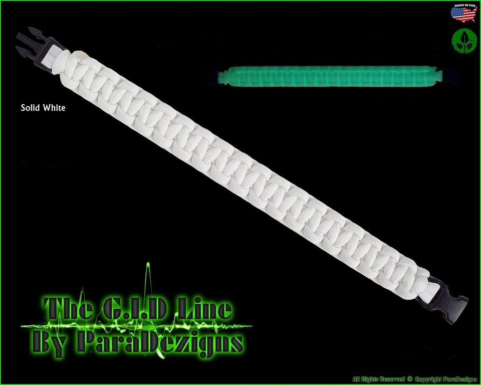 Glow In The Dark GID Total Glow Paracord Tactical Survival Bracelet