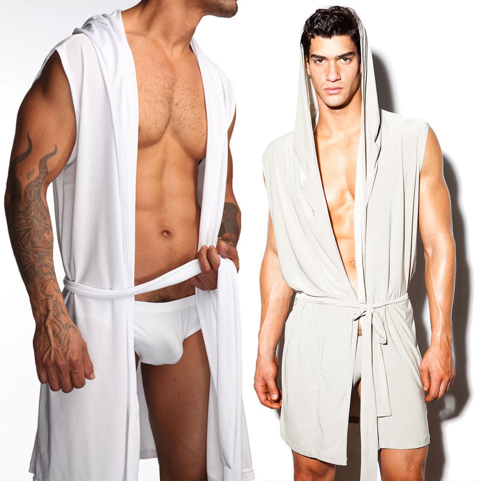 N2N BODYWEAR DREAM LOUNGE ROBE SLEEVELESS MUSCLE HOODIE