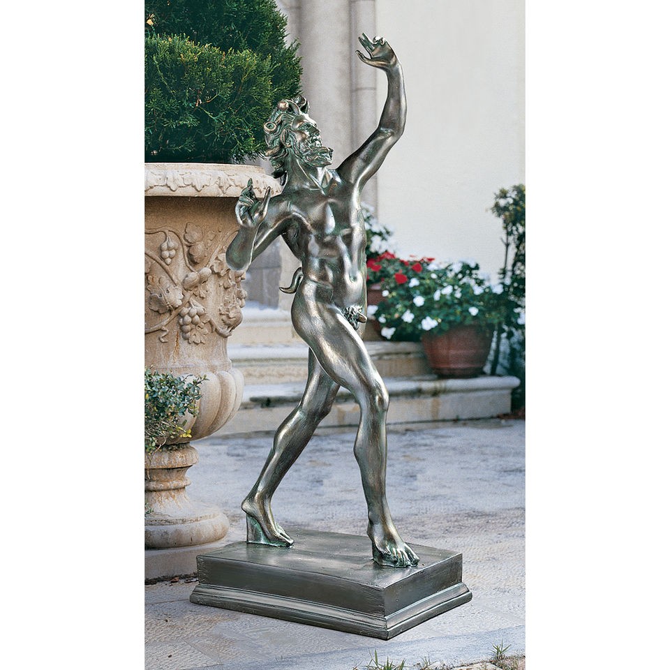   Pompeii Satyr Faunus Bacchus Pan Horned Forest God Statue Sculpture