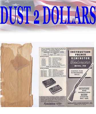 FACTORY Remington Model 740 Woodsmaster Instruction Folder VERY EARLY 