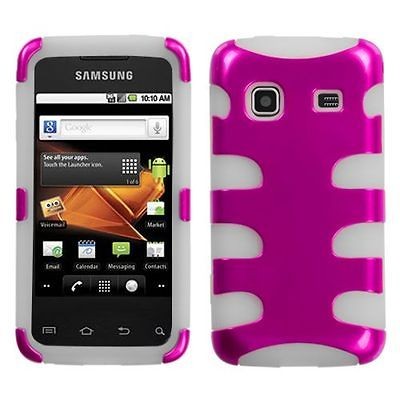   Pink/Clear Samsung Galaxy Prevail Precedent M820 Fishbone Case Cover