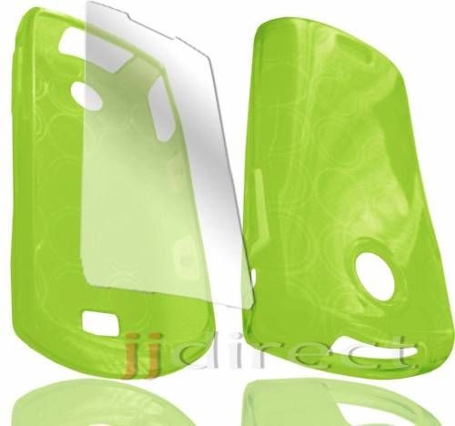 Green Silicone Gel Case+Film for Samsung GT S5620 Monte