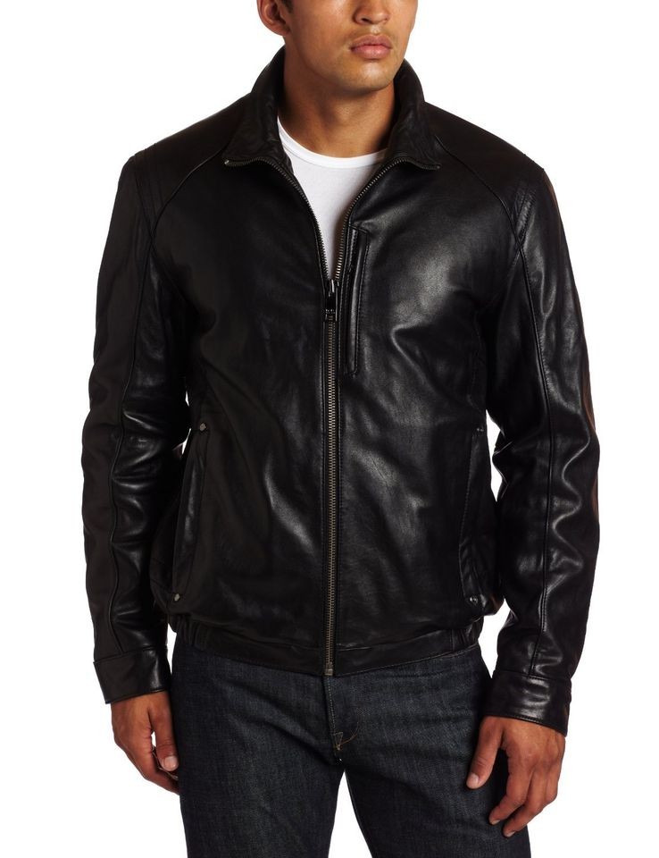 MARK N.Y.   LEWIS   LAMB SKIN BROWN LEATHER BOMBER 