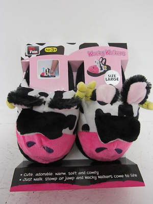 Wacky Walkers Silly Slippeez/Stomp​eez Slippers Cow Large 5 9