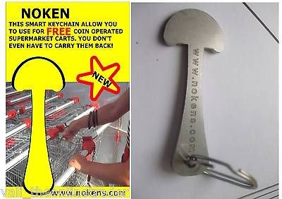 Noken   supermarket retractable shopping trolley key fits US and EU 