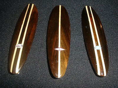 MINIATURE WOOD SURFBOARDS WOOD STRINGERS & FINS 60S SURF BEACH 