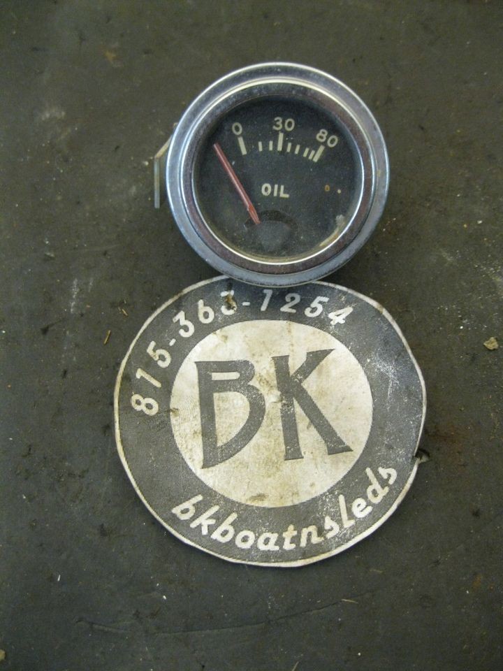 1969 Slickcraft Boat Oil Pressure Gauge Small Vintage Old Marine