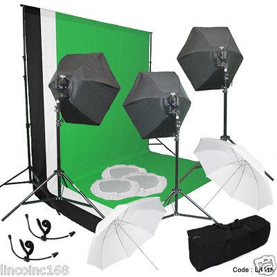 Photography Lighting Muslin Backdrop Stand Studio Light Kit New Linco