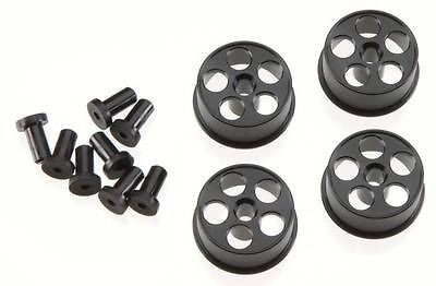 NEW Tamiya HG Aluminum Wheels Low Profile Tires Black (4) 94733 NIB