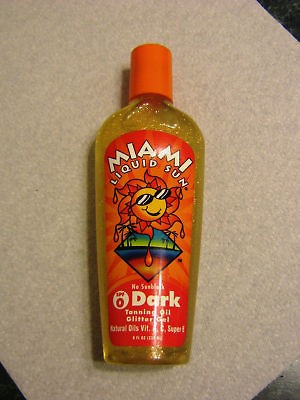 MIAMI LIQUID SUN DARK TANNING OIL GLITTER GEL LOTION