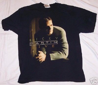 RICKY MARTIN LIVE 2000 TOUR T SHIRT [LARGE] BLACK