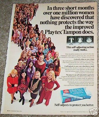 1971 ad Playtex Tampons   ladies women girls tampon