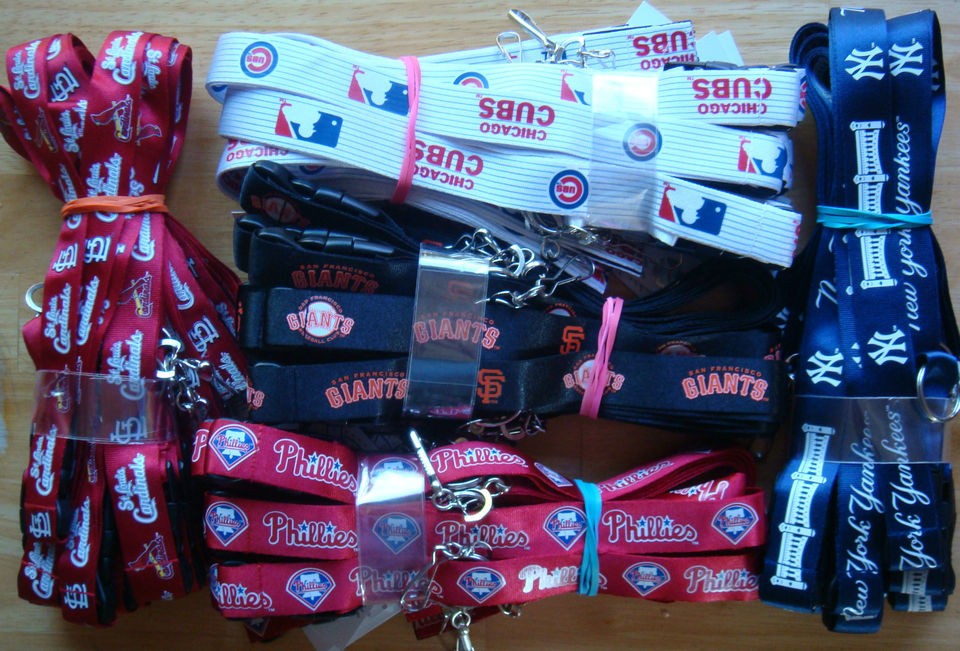 mlb breakaway lanyard keychain team color official licensed all teams