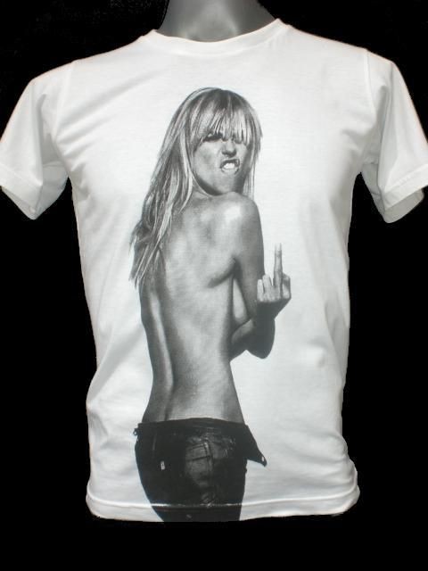   Finger Flip Punk Rock T Shirt Blondie Model S M L XL White Supermodel