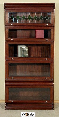 Solid Mahogany Stackable Barrister Attorneys Lawyers Bookcase 