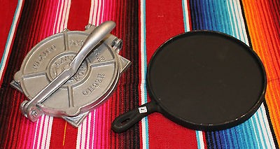 TORTILLA MAKING SET ALUMINUM, PRESS AND GRIDDLE 