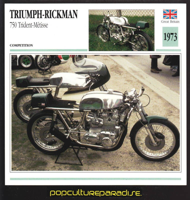 1973 Triumph Rickman Metisse Trident 750 triple Card