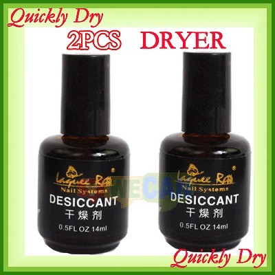 2X New Quick Dry Dryer Liquid For Nail Art Polish Shine 14ml/Bottle