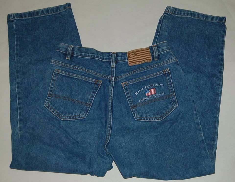 BUM EQUIPMENT American Classics Size 11/12 32x30 Blue Denim Womens 