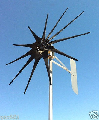 USED COMMANDER WIND TURBINE 11 BLADE 1600W 12V AC 3 PHASE 3 WIRE 14 