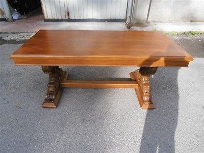 ITALIAN CARVED WALNUT VINTAGE DINING ROOM SET DINING TABLE 12IT055D