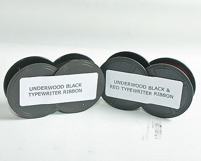 Two Underwood Typewriter Ribbons 1 Red & Black plus 1 Black.