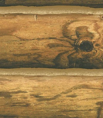   Looking Mountain Log Cabin Logs Wallpaper Burnt Orange CH7980