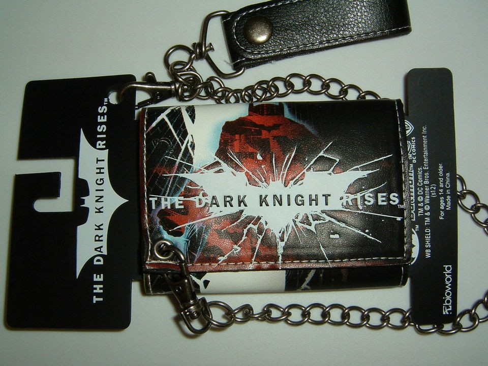 Batman Dark Knight Rises Bat Logo DC Comics Chain Wallet Nwt