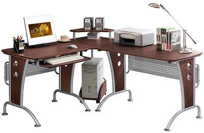 VIP Suite Ergonomic Corner L Shaped Computer Desk Workstation 