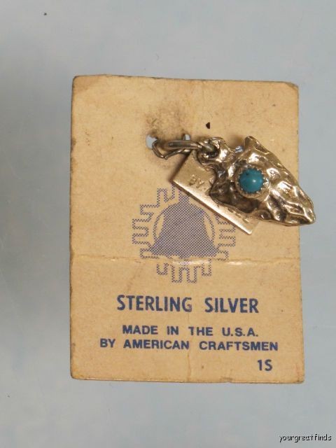 VINTAGE STERLING SILVER CARDED BELL NEVADA ARROWHEAD CHARM 4 BRACELET