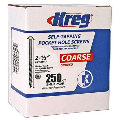 Kreg SML C250B 250 2.5 IN Pocket Hole Screws 250 count