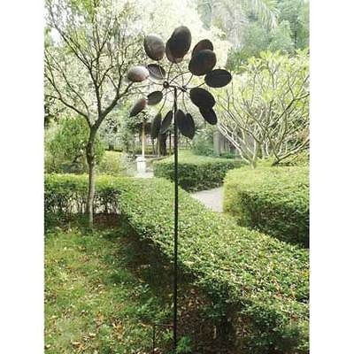 BIG weathervane wind SUN spinner metal windsock outdoor plant stake 