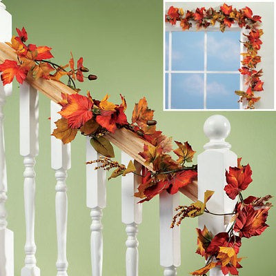 New Harvest Leaf Garland Seasonal Fall Thanksgiving Holiday Decor