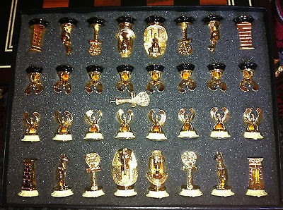   1980s Very Rare Franklin Mint Tut Tutankhamun Egyptian Chess Set GOLD